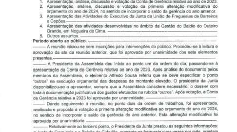 Primeira página da Ata número 10, 2024