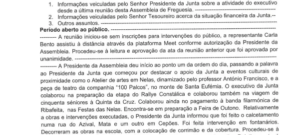 Primeira página da Ata número 12, 2024